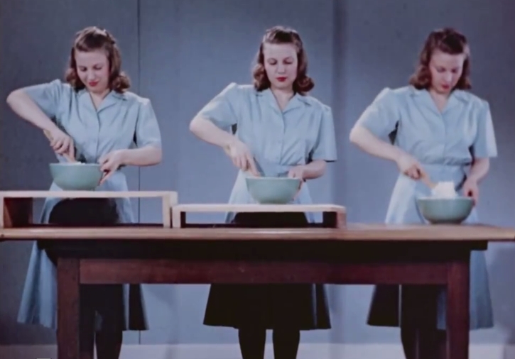 USDA workers testing kitchen counter heights