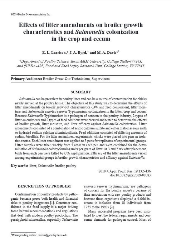 Effects of litter amendments on broiler growth characteristics and Salmonella colonization in the crop and cecum.jpg