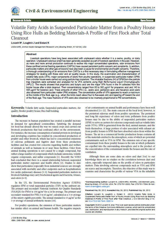 Volatile Fatty Acids in Suspended Particulate Matter from a Poultry House Using Rice Hulls as Bedding Materials.jpg