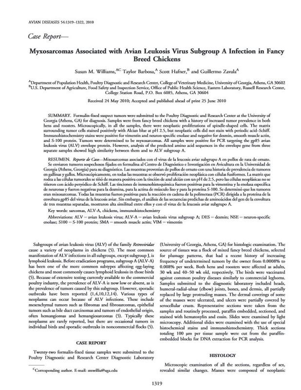 Myxosarcomas Associated with Avian Leukosis Virus Subgroup A Infection in Fancy Breed Chickens.JPG