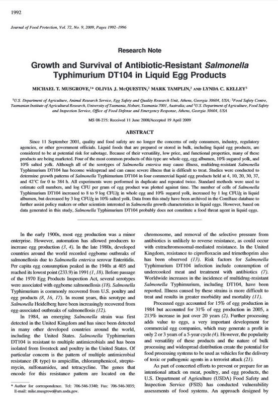 Growth and Survival of Antibiotic-Resistant Salmonella Typhimurium DT104 in Liquid Egg Products.jpg