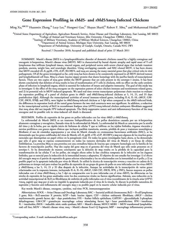 Gene expression profiling in rMd5 and rMd5 meq infected chickens.jpg
