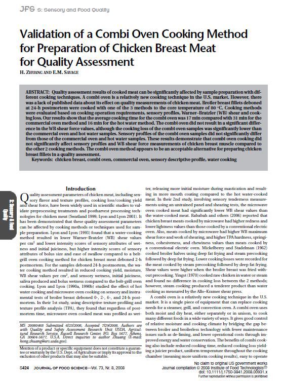 Validation of a Combi Oven Cooking Method for Preparation of Chicken Breast Meat for Quality Assessment.jpg