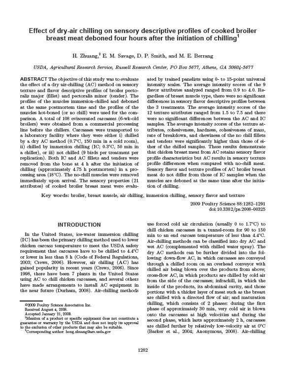 Effect of dry-air chilling on sensory descriptive profiles of cooked broiler breast meat deboned four hours after the initiation of chilling.jpg