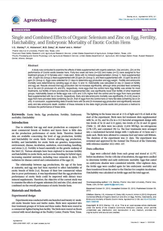 Single and combined effects of organic selenium and zinc on egg, fertility, hatchability, and embryonic mortality of exotic cochin hens.JPG