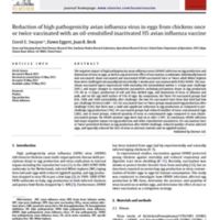 Reduction of high pathogenicity avian influenza virus in eggs from chickens once or twice vaccinated with an oil-emulsified inactivated H5 avian influenza vaccine.JPG