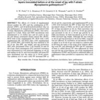 Influence of supplemental dietary poultry fat, phytase, and 25-hydroxycholecalciferol on the performance of commercial layers inoculated before or at the onset of lay with F-strain Mycoplasma gallisepticum.jpg