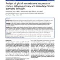 Analysis of global transcriptional responses of chicken following primary and secondary Eimeria acervulina infections.jpg