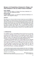 Mergers and acquisitions, employment, wages, and plant closures in the U.S. meat product industries.jpg
