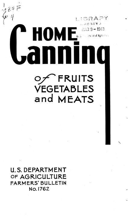 Home Canning of Fruits, Vegetables and Meats 1.jpg