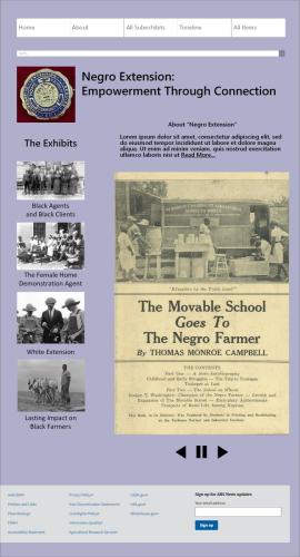 Figure-4.4 Mockup of home page for proposed exhibit on Negro Extension