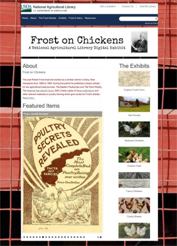 Figure-5.1 Home page of “Frost on Chickens” exhibit about the poet Robert Frost and poultry farming